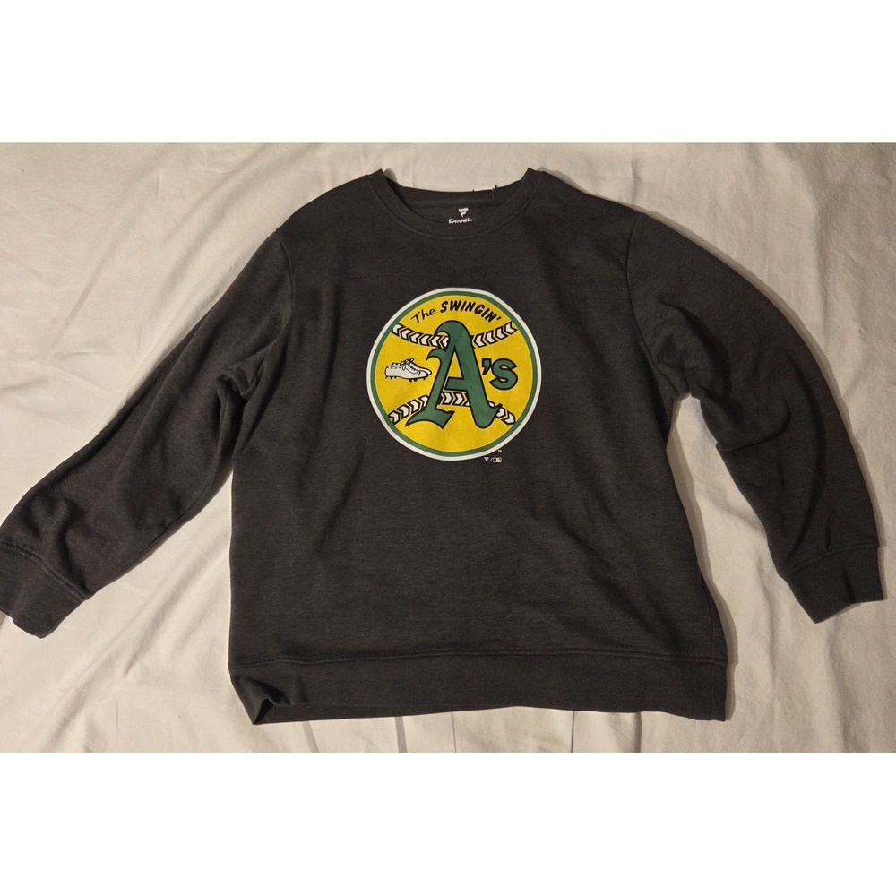 Fanatics Oakland Athletics Swingin' A's Crewneck Sweatshirt Men's 3XL Gray...